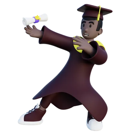 Feliz estudiante graduado  3D Illustration