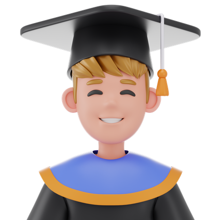 Hombre estudiante graduado  3D Icon