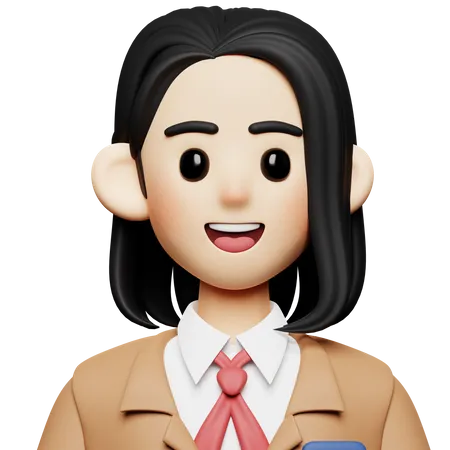 Estudiante femenina  3D Icon