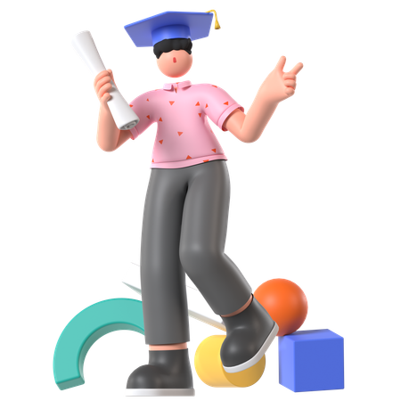 Estudiante obtiene título de Graduación  3D Icon
