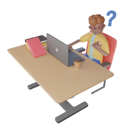 Estudiante universitario confundido  3D Icon