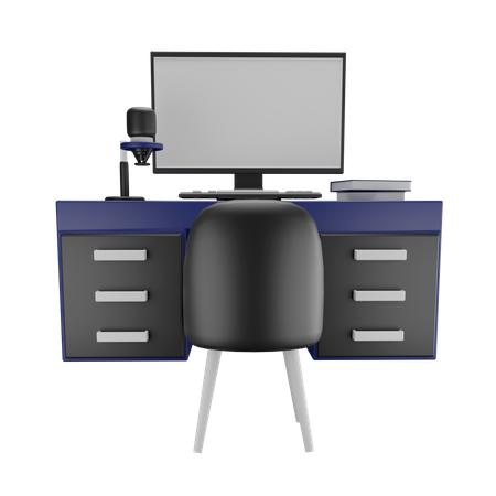 Estúdio de gravação de podcast  3D Icon