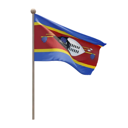 Eswatini Flag Pole  3D Flag