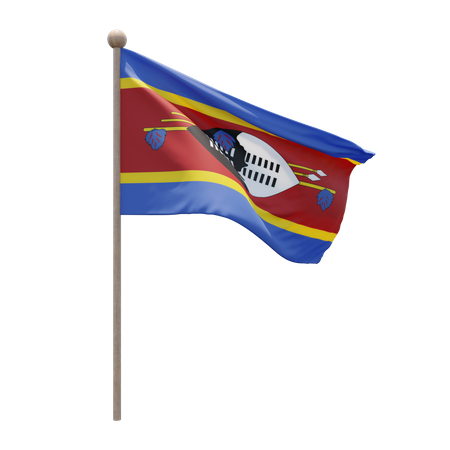 Eswatini Flagpole  3D Icon