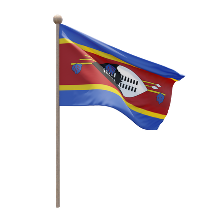 Eswatini Flagpole  3D Icon