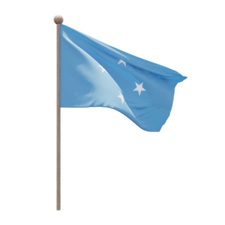 Mât de drapeau des États fédérés de Micronésie  3D Flag