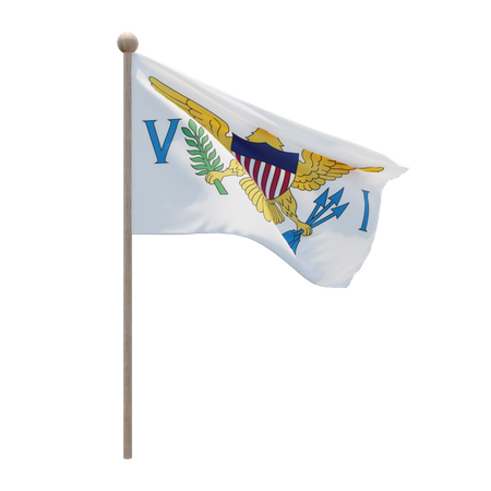 Mât de drapeau des Îles Vierges des États-Unis  3D Flag