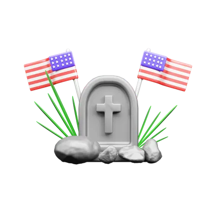 Journée de la mémoire aux États-Unis  3D Icon