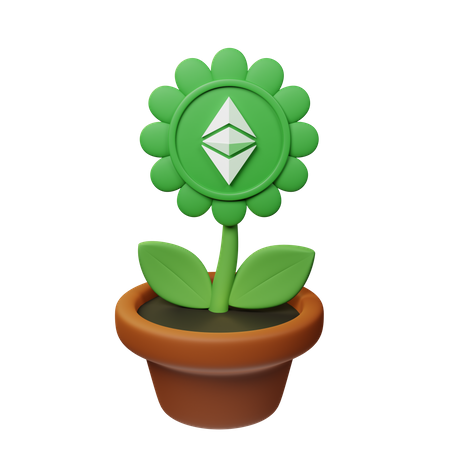 Etc Crypto Plant Pot  3D Icon