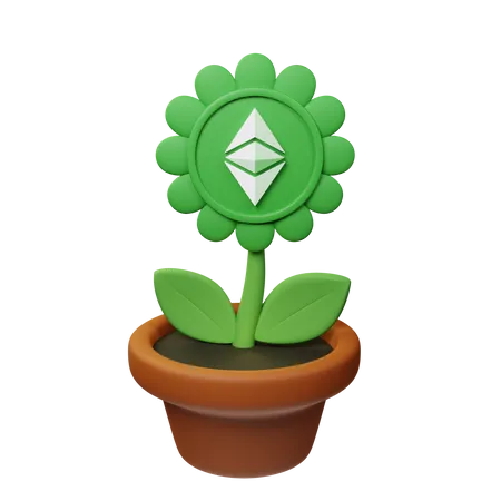 Etc Crypto Plant Pot  3D Icon