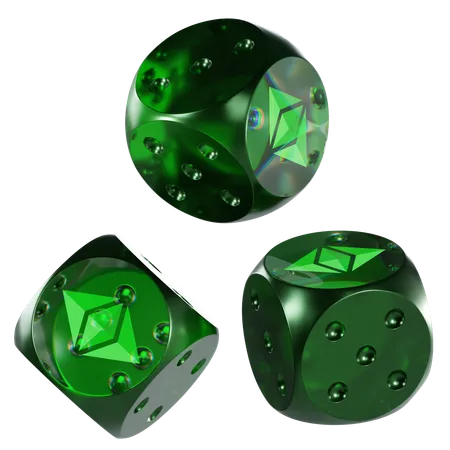 Etc Glass Dice Crypto  3D Icon