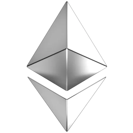 3 D Icon Of A Silver ETH Sign 3D Icon