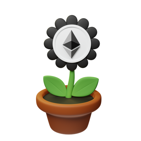 Eth Crypto Plant Pot  3D Icon