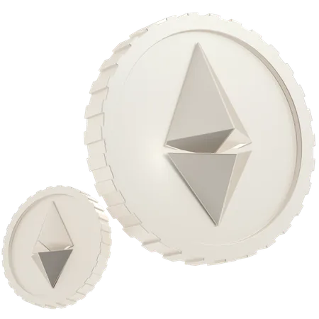 ETH Coins Illustration In 3 D Design 3D Icon