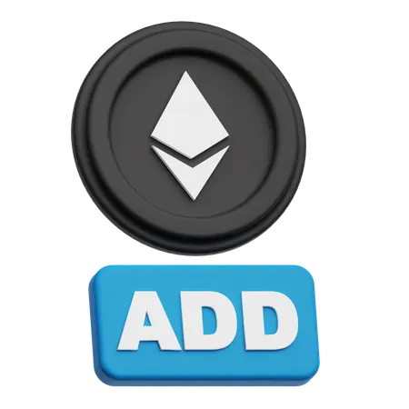 Ethereum Add  3D Icon