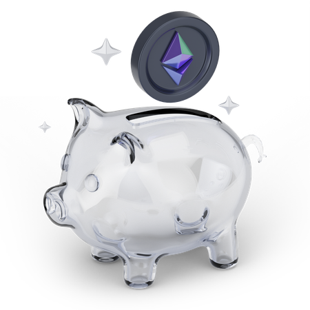 Ahorros de ethereum  3D Icon