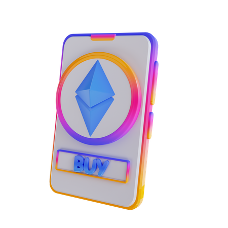 Application mobile Ethereum  3D Icon