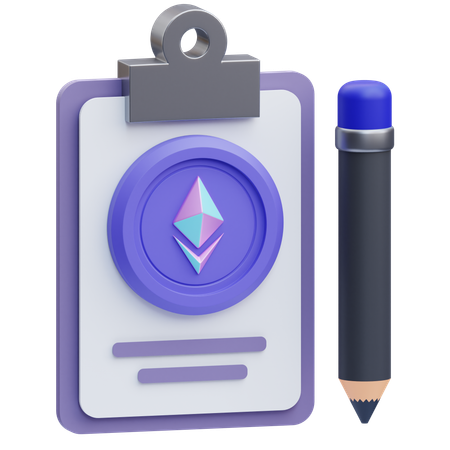 Área de transferência Ethereum  3D Icon