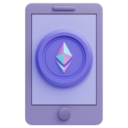 Ethereum auf dem Smartphone  3D Icon