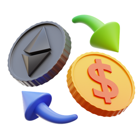 Ethereum-Austausch  3D Illustration