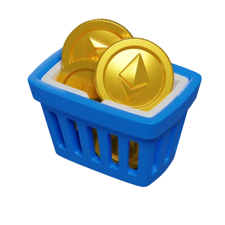 Ethereum Basket  3D Illustration