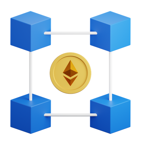 Ethereum Blockchain  3D Illustration