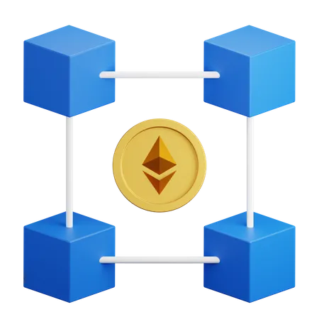 Ethereum Blockchain  3D Illustration