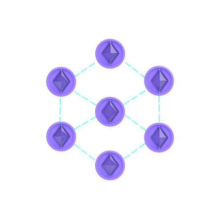 Ethereum Blockchain  3D Illustration