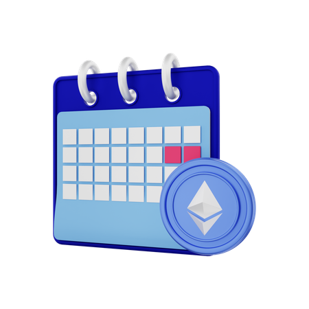 Ethereum Calendar  3D Illustration