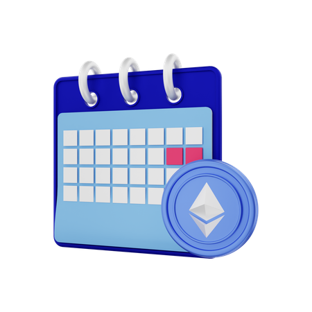 Ethereum Calendar 3D Illustration