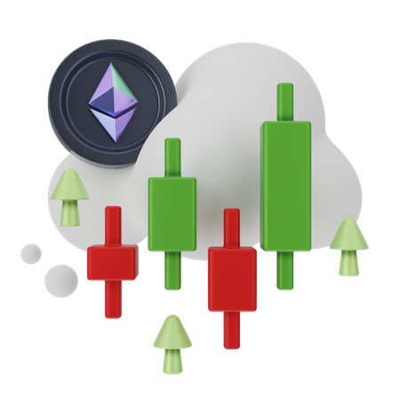 Ethereum Candle Stick  3D Icon
