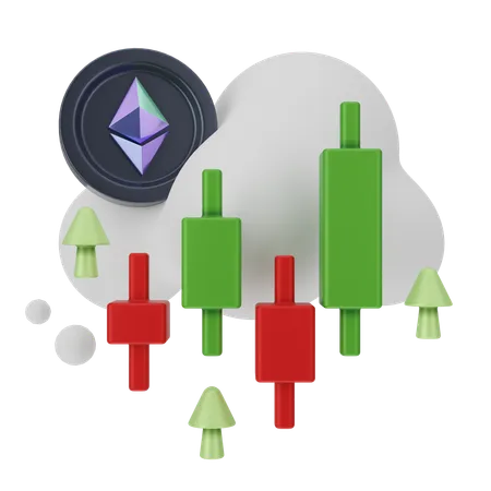 Ethereum Candle Stick  3D Icon