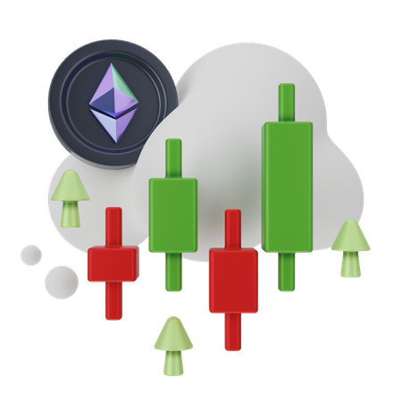 Ethereum Candle Stick  3D Icon