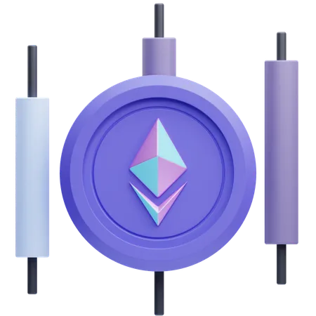 Ethereum Candlestick Chart  3D Icon