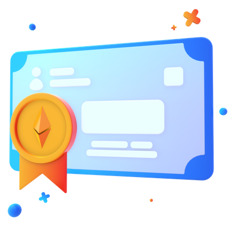 Ethereum Certificate  3D Icon