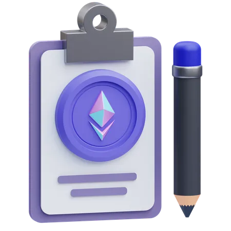 Ethereum Clipboard  3D Icon