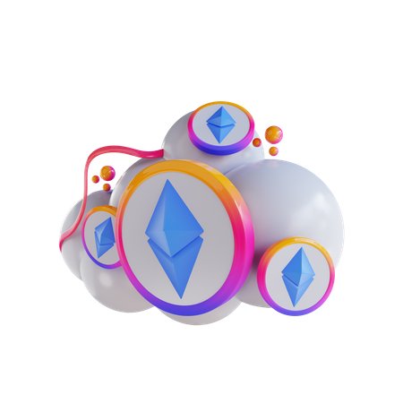 Ethereum Cloud Service  3D Icon