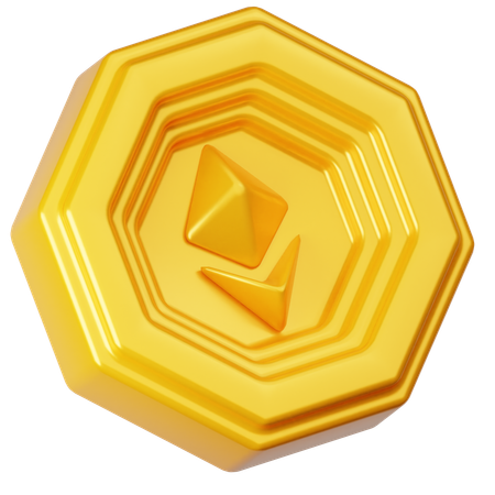 Pièce d'Ethereum  3D Icon