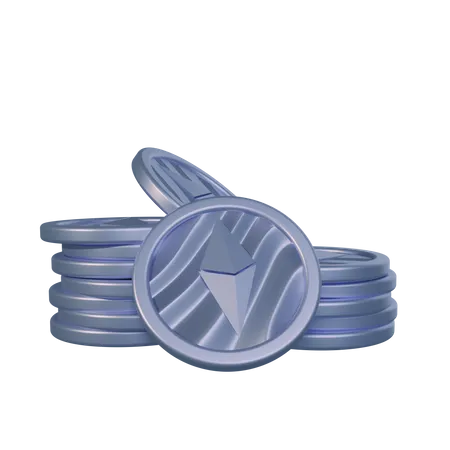 Ethereum Coin  3D Illustration