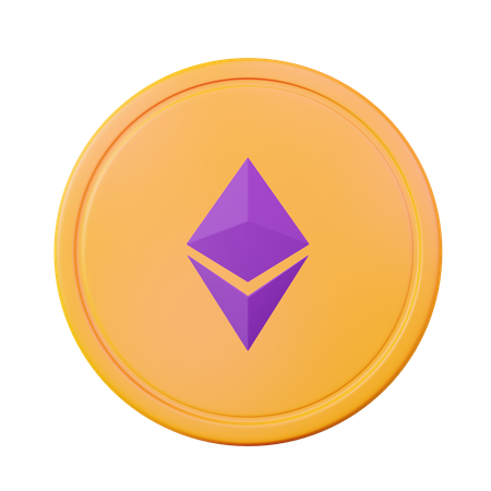 Ethereum Coin  3D Illustration