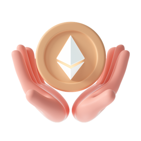 Ethereum coin 3D Illustration