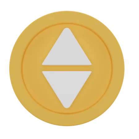 3 D Render Yellow Ethereum Coin Isolated Object With High Quality Render 3D Icon