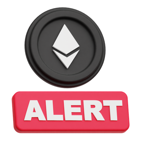 Ethereum Coin alert  3D Icon
