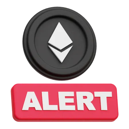Ethereum Coin alert  3D Icon