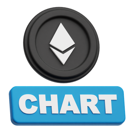Ethereum Coin chart  3D Icon