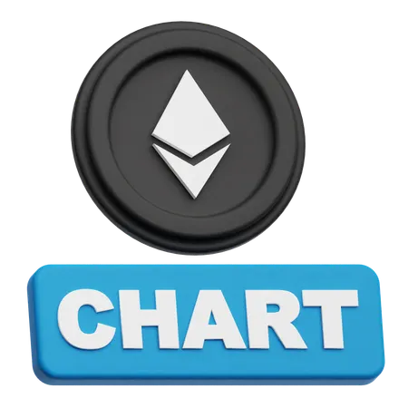 Ethereum Coin chart  3D Icon