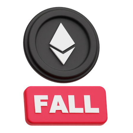 Ethereum Coin fall  3D Icon