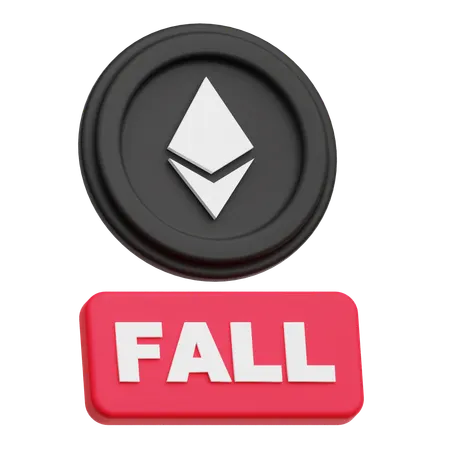 Ethereum Coin fall  3D Icon