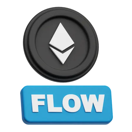 Ethereum Coin flow  3D Icon