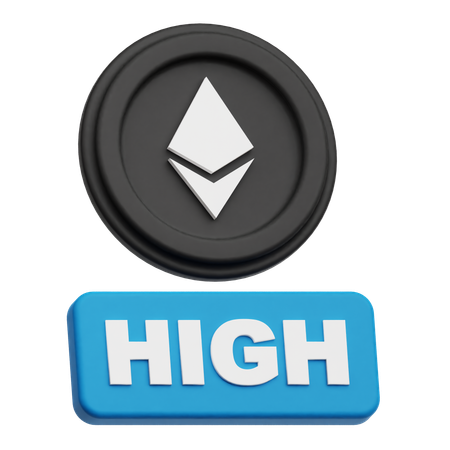 Ethereum Coin high  3D Icon